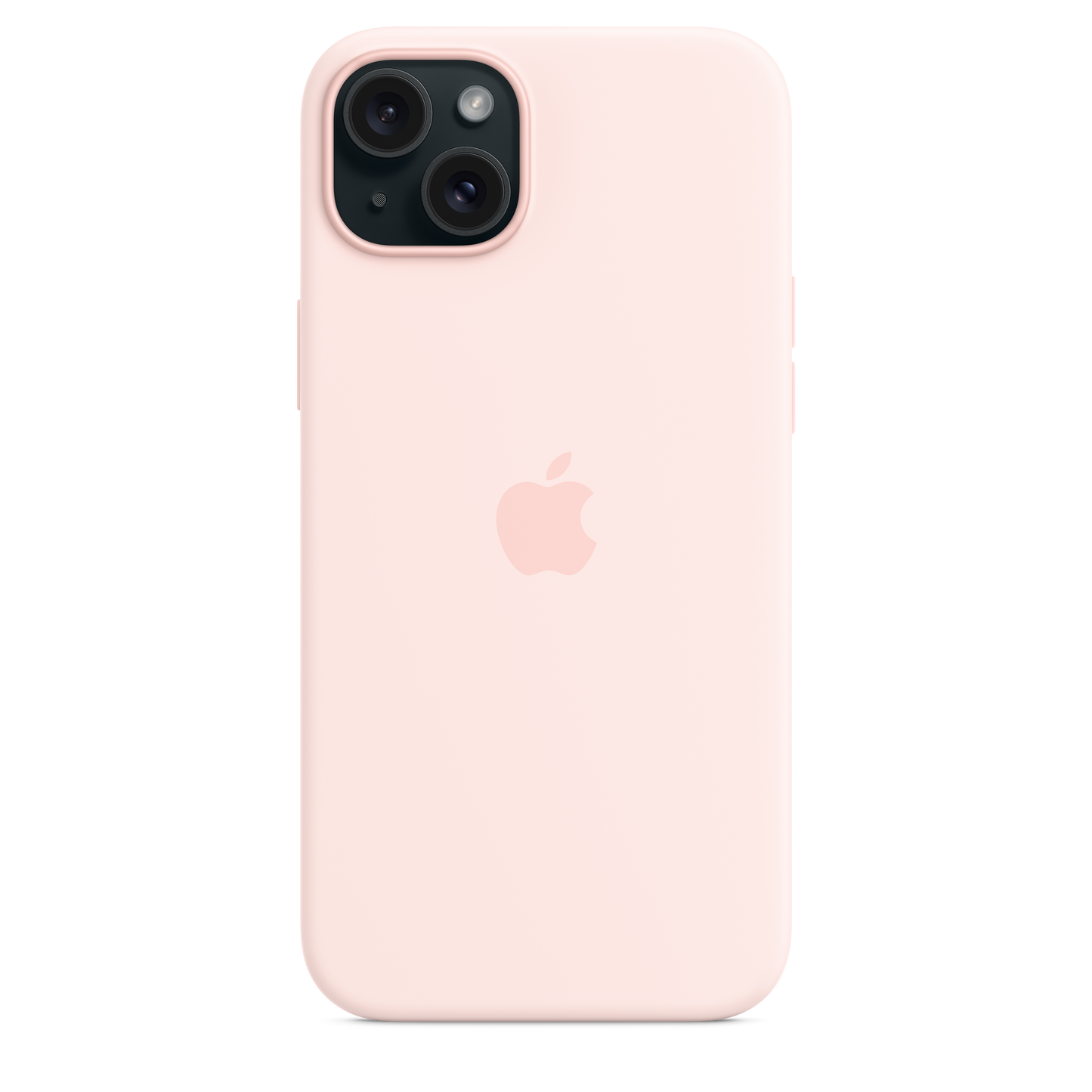 Coque en silicone avec MagSafe pour iPhone 15 Plus - Rose pâle