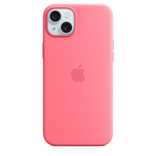 Coque en silicone avec MagSafe pour iPhone 15 Plus - Rose
