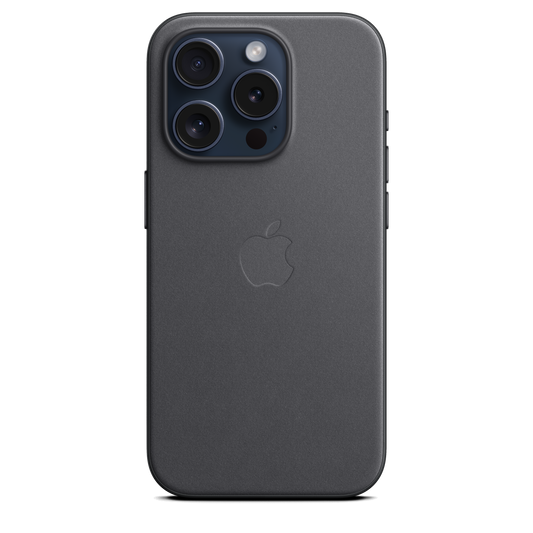 Coque en tissage fin avec MagSafe pour iPhone 15 Pro - Noir