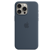 Coque en silicone avec MagSafe pour iPhone 15 Pro Max - Bleu orage
