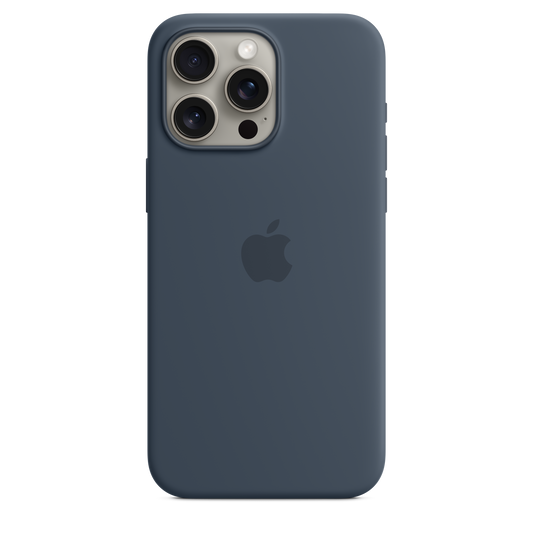 Siliconenhoesje met MagSafe voor iPhone 15 Pro Max - Stormblauw