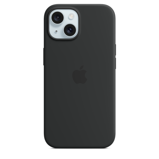 Siliconenhoesje met MagSafe voor iPhone 15 - Zwart