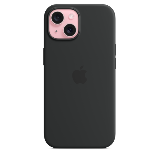 Siliconenhoesje met MagSafe voor iPhone 15 - Zwart