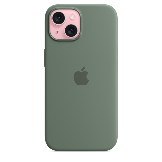 Coque en silicone avec MagSafe pour iPhone 15 - Cyprès