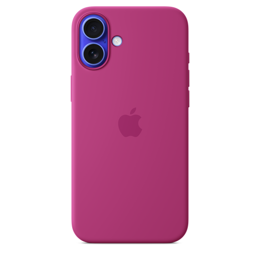 Coque en silicone avec MagSafe pour iPhone 16 Plus - Fuchsia