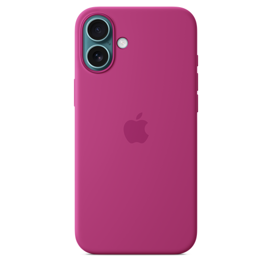 Coque en silicone avec MagSafe pour iPhone 16 Plus - Fuchsia