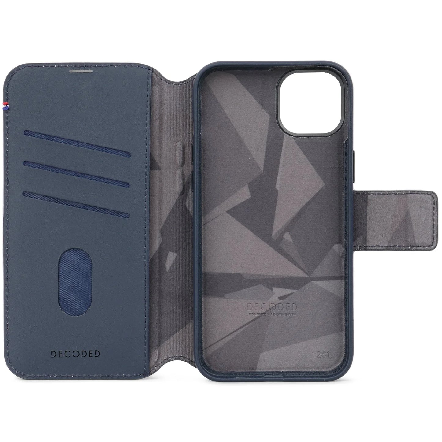 EOL Decoded Detachable Wallet voor iPhone 15 - Marineblauw