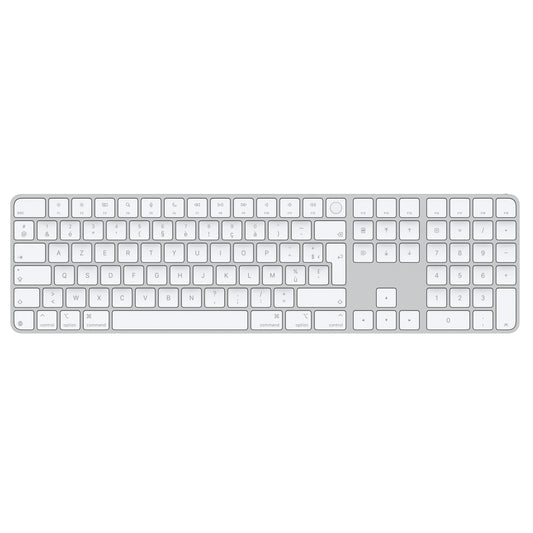 Magic Keyboard met Touch ID en numeriek toetsenblok voor Mac-modellen met Apple silicon - Frans - Witte toetsen (USB-C)