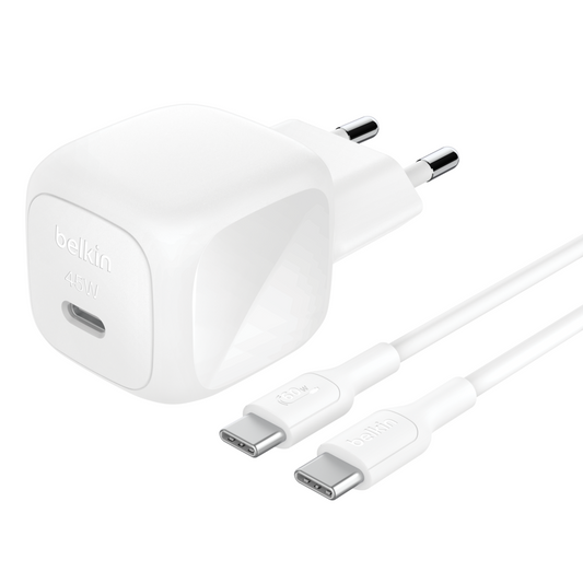 Belkin BoostCharge | USB-C-wandlader (45 W) + USB-C/USB-C-kabel - 1 m - Wit